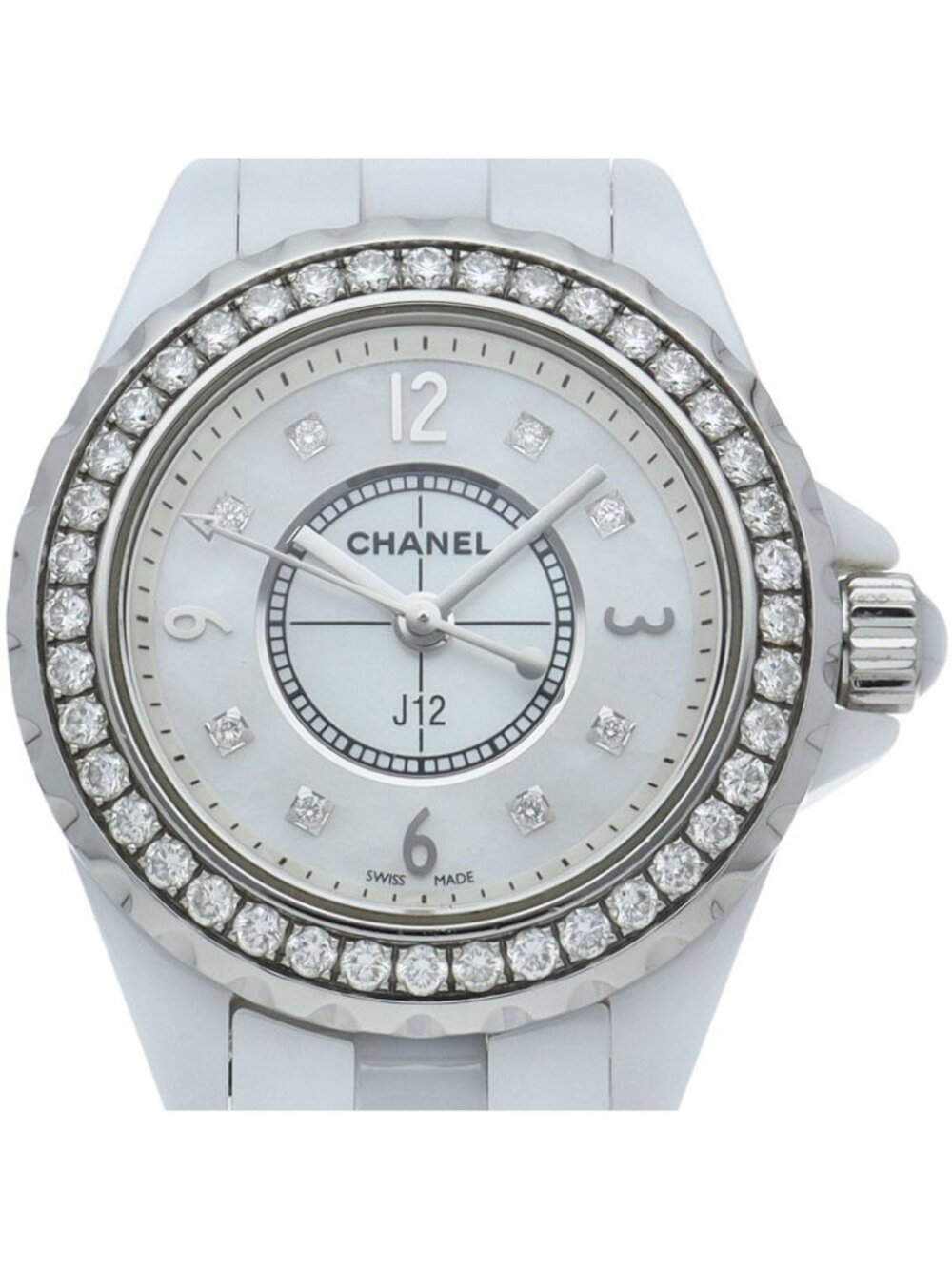 Chanel Watch 29 mm Diamond Bezel Shell 1 Piece Ceramic White